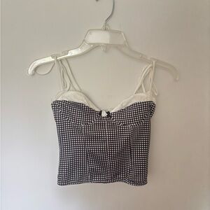 SHEIN Black and White Bustier Camisole Top